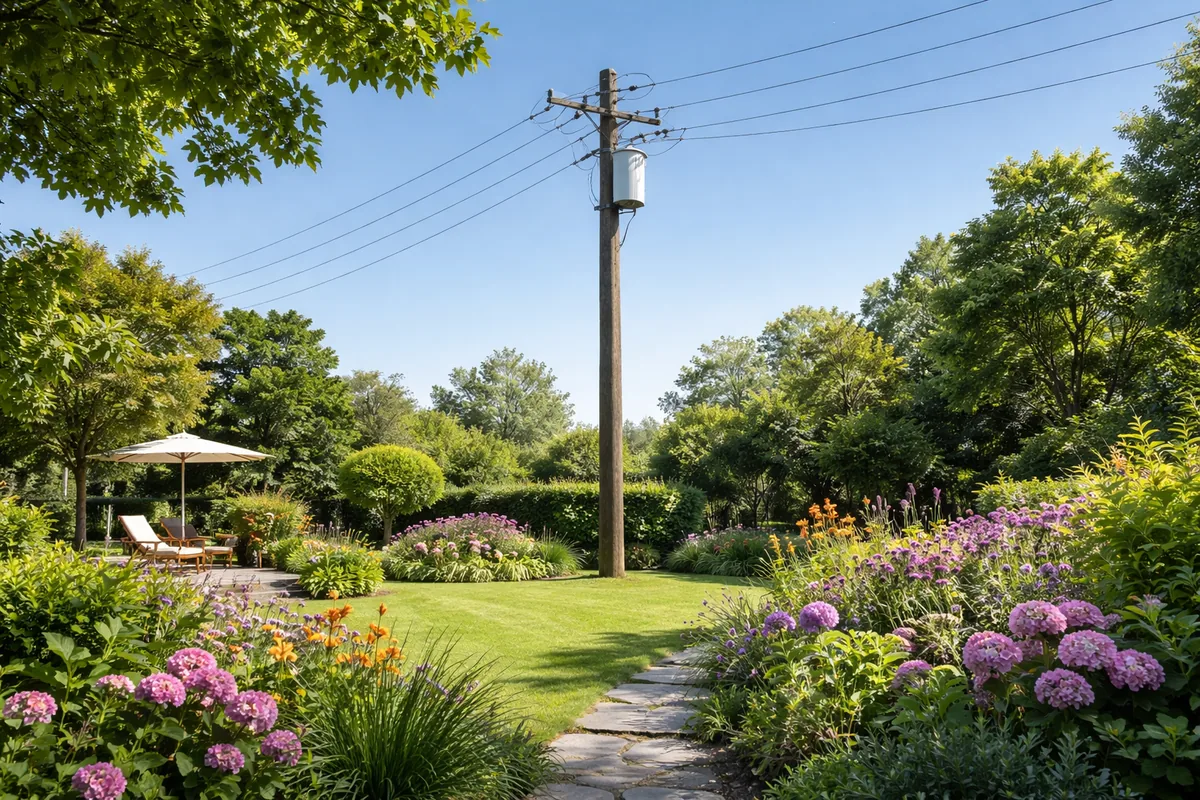 Les implications d'un poteau EDF sur votre jardin